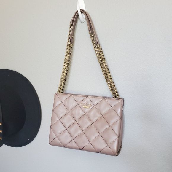 Kate Spade quilted chain handbag mauve - Picture 2 of 11